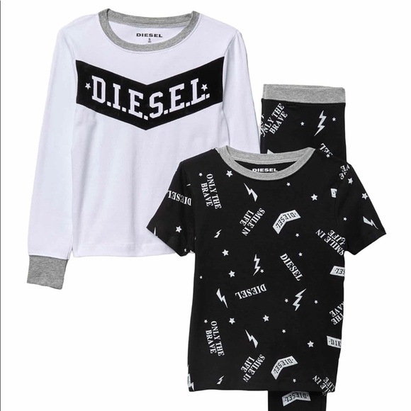 DIESEL | Boys 3 Piece Logo Print Pajama Set NWT - Picture 5 of 5